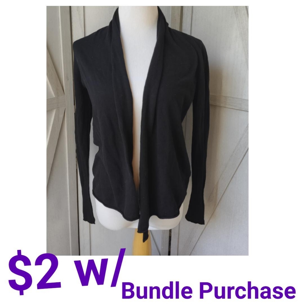 Black Open Drape Cardigan